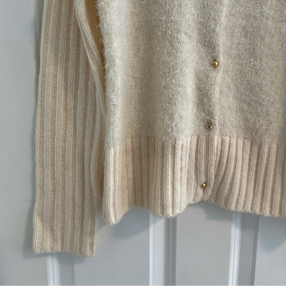 Tulle Cream Cardigan Sweater - Picture 6 of 9